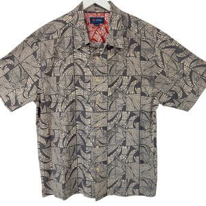 Cova Shirt Tribal Tropical Coastal Short Sleeve Tencel Cotton Tribal XXL EUC